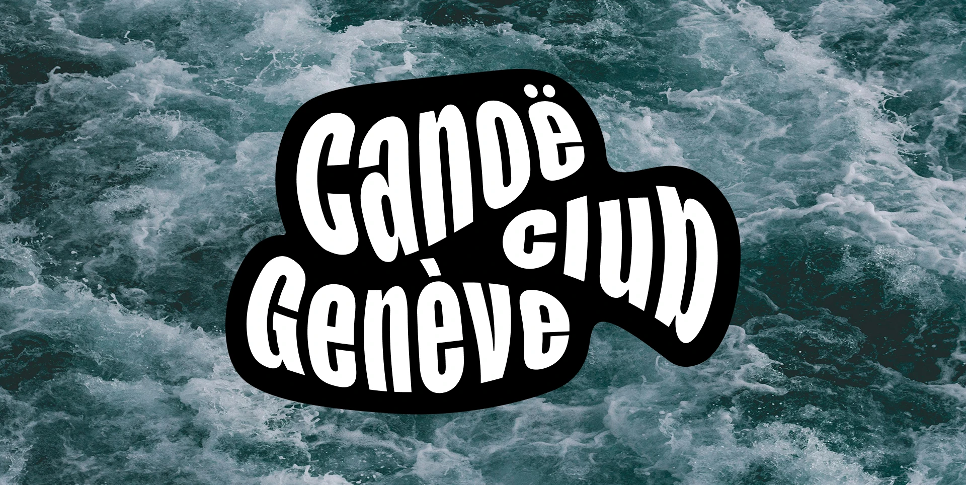 canoë club genève logo sur fond d'eau agitée