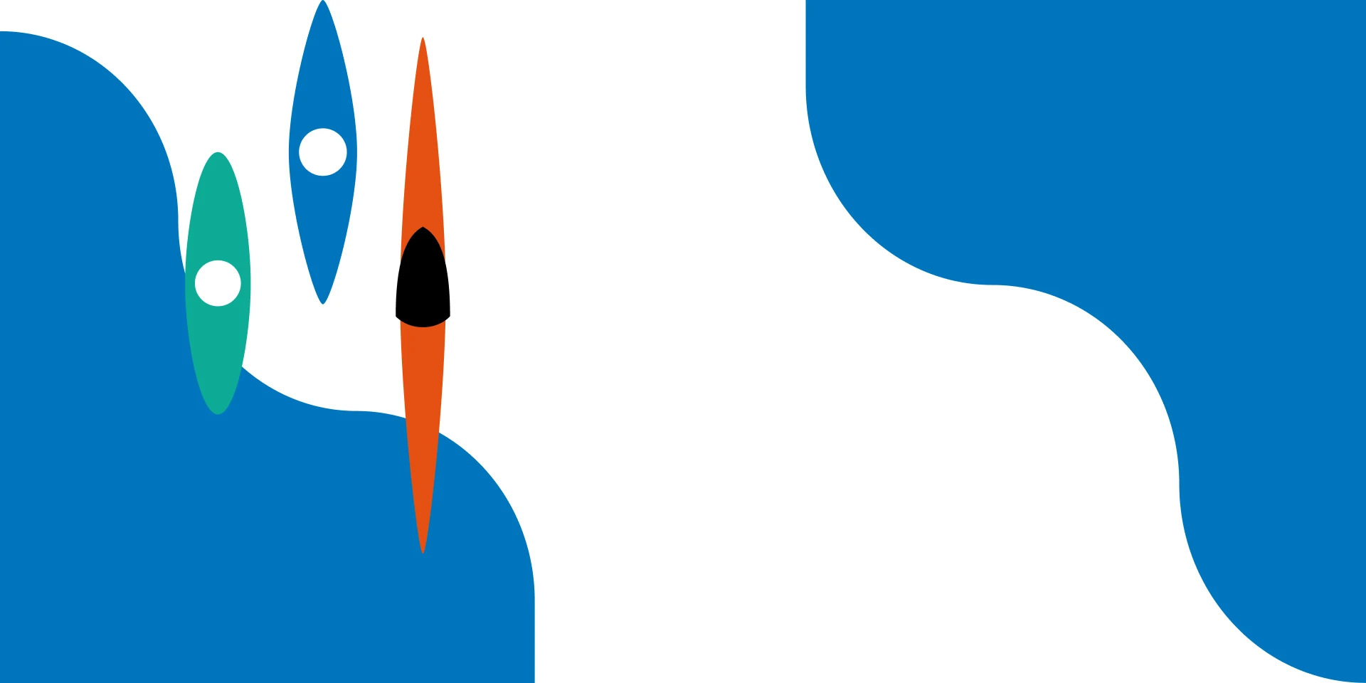 graphisme vague et canoë