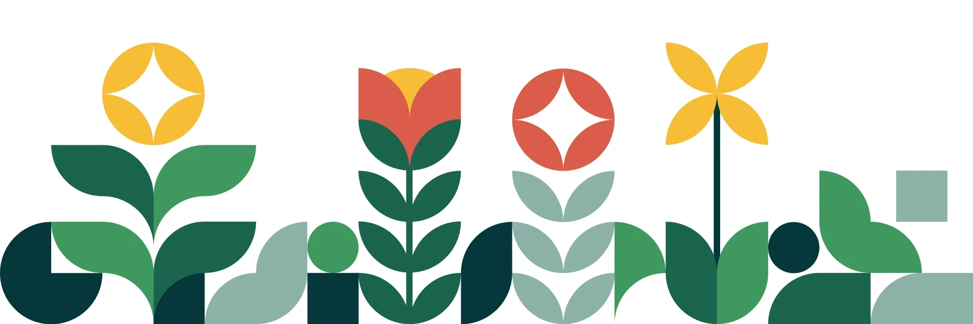 graphisme modulaire fleurs