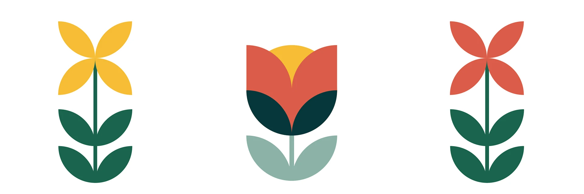 graphisme modulaire fleurs